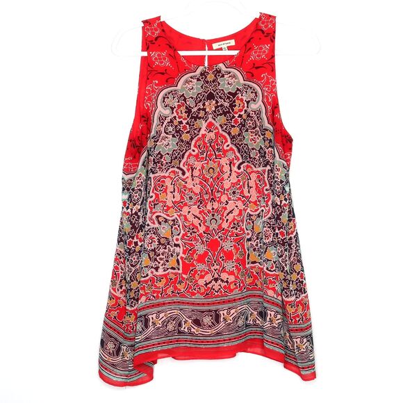 Max Studio Tops - Max Studio Womens Tank Top Large Red Teal Boho Artsy‎ Colorful Vacation